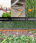 Rugged Outdoor Extension Cord 100 Ft, 16 AWG 125V, UL Listed 3-Prong Power Cable in various outdoor settings