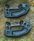 Zippa Lite MTB Bash Guard for ISCG05 Mount Fits 26T To 32T Chainrings Bicycle Chain Guard And Protector For Mountain Bikes And BMX Easy Install Keeps Your Chainring Safe On Tough Trails in black, showing top and bottom view.