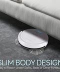 Smart Automatic Robot Vacuum Cleaner With 90 Minute Runtime And Self Path Navigation under sofa on carpet