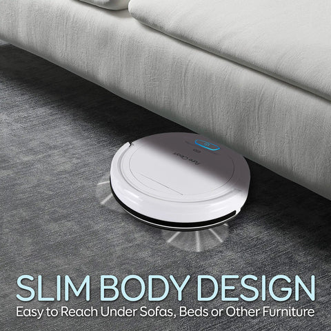 Smart Automatic Robot Vacuum Cleaner With 90 Minute Runtime And Self Path Navigation under sofa on carpet