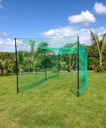 Cricket Net Cage Backyard Practice Netting 52ft Weatherproof Batting System With Poles Heavy Duty Open End Design Green Netting