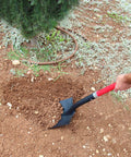 Person using Round Point Digging Shovel With D Handle, 31 Inch Fiberglass Shaft, Pro Grade Comfort Grip Spade for yard work.