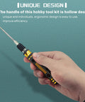Hand holding a screw driver from the RC Model Repair Tools Kit 4 In 1 With One Quarter Inch Drive And Allen Keys 1.5mm 2.0mm 2.5mm 3.0mm