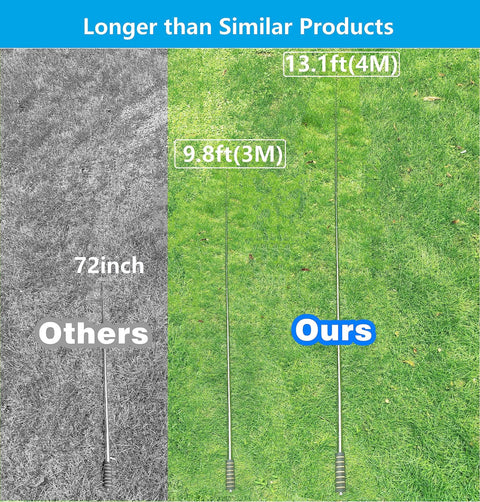 Comparison of telescoping pickup tool lengths, including a 9.8ft lightweight wire reacher grabber rod for hard to reach items.