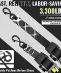 Retractable Ratchet Straps 4 Pack 2 Inch By 10 Foot Heavy Duty Tie Downs with 3300 Lb Break Strength and S Hook Clips