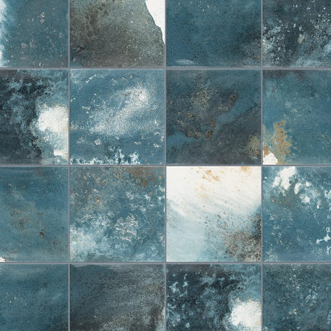 Kings Tradition Blue Porcelain Wall Tile Square Seven And Seven Eighths Inch By Fifteen And Three Quarters Inch For Indoor Walls