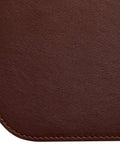 Close-up of Premium PU Leather Desk Mat Large 36 By 17 Inches Dark Brown Office Keyboard And Mouse Pad Desk Cover Protector
