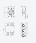 Technical diagram of 5Pcs Tiny Rotary Encoder Switch With BCD 8421 Coding 16 Position Digital DIP Multi Position Digital RST 16RM PT
