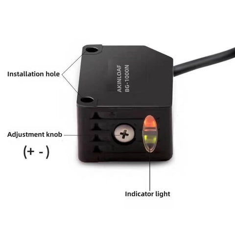 BG 1000N Photoelectric Sensor Switch With Background Suppression showing adjustment knob and indicator light