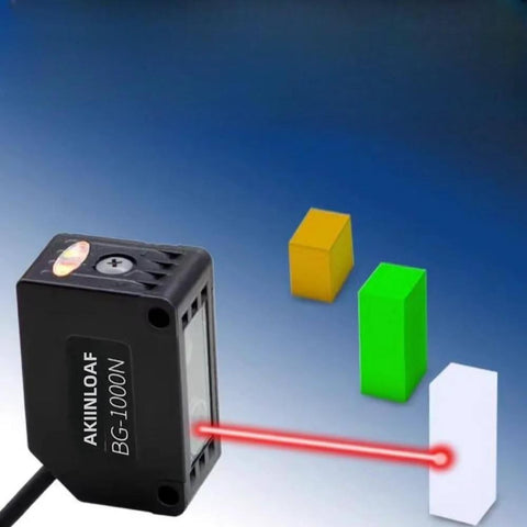 BG 1000N Photoelectric Sensor Switch with background suppression targeting colored blocks