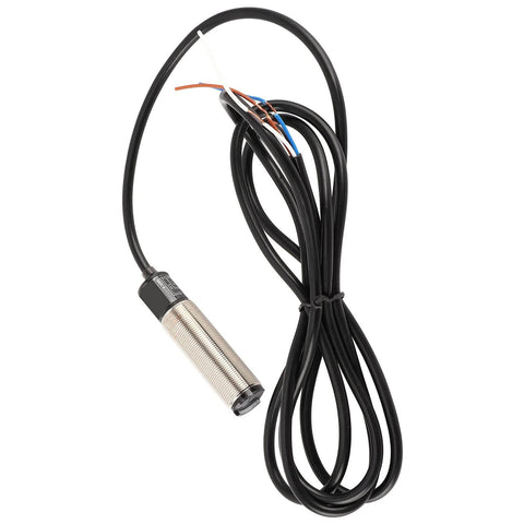 4 Wire Diffuse Reflection Photoelectric Sensor 12-24VDC BR100 Series with 2m cable, coiled with metal casing and visible wires