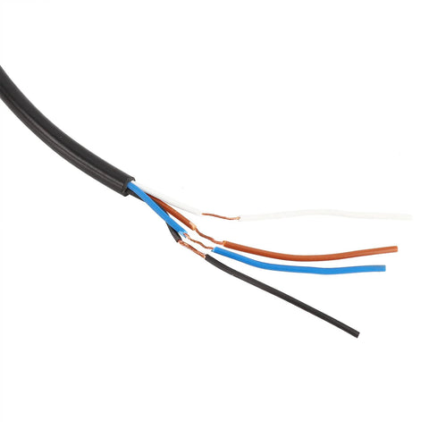 4 Wire Diffuse Reflection Photoelectric Sensor 12-24VDC BR100 Series cable close-up showing colored wires for industrial detection