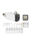 Beefy Air Cooled CNC Spindle 2.2KW ER25 220V 380V High Speed with connector detail and wiring diagram
