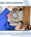 Plumber installing Beveled Slip Joint Washers 100 Pack One And One Half Inch Size 1.5 Inch O Ring Tubular Pipe Seal Washers under sink