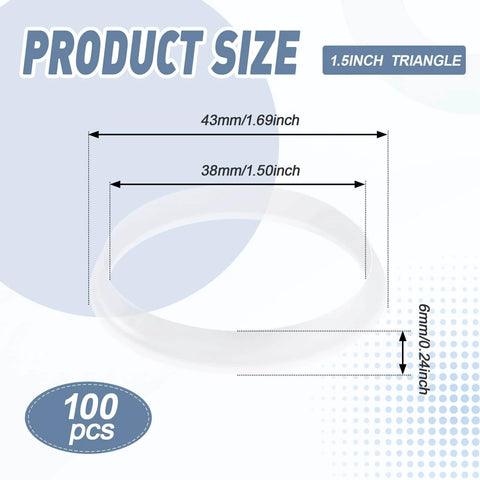 Dimensions diagram of Beveled Slip Joint Washers 100 Pack One And One Half Inch Size 1.5 Inch O Ring Tubular Pipe Seal Washers