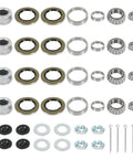 4 Sets Boat Trailer Axle Bearings Kit With 22333TB Grease Seals, 2.72 Inch Dust Caps, Spindle Nuts, Cotter Pins, For 5200-7000 Lb Tandems