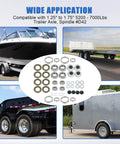 4 Sets Boat Trailer Axle Bearings Kit With 22333TB Grease Seals, 2.72 Inch Dust Caps, shown with various trailers and applications