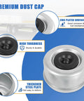 Close-up of zinc-plated 2.72 inch dust cap from 4 Sets Boat Trailer Axle Bearings Kit With 22333TB Grease Seals