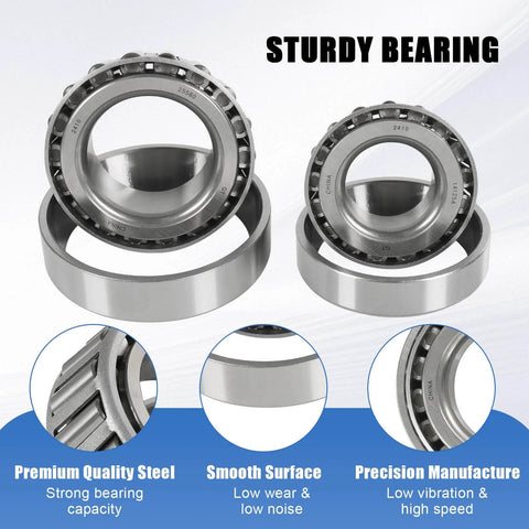 4 Sets Boat Trailer Axle Bearings Kit With 22333TB Grease Seals showing steel bearings and features