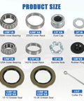 4 Sets Boat Trailer Axle Bearings Kit With 22333TB Grease Seals, 2.72 Inch Dust Caps, Spindle Nuts, Cotter Pins, and Washers