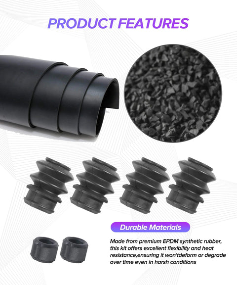 4 Piece Caliper Rebuild Kit With Brake Caliper Slide Pins And Dust Covers, durable rubber materials, automotive parts