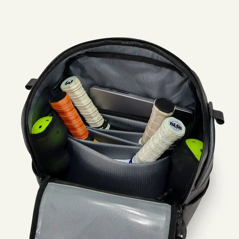 Pickleball Court Caddy Pickleball Bag, Premium Modular Backpack with 4 Paddle Capacity, Laptop Sleeve, Rapid Grab Ball Pockets & Lifetime Warranty