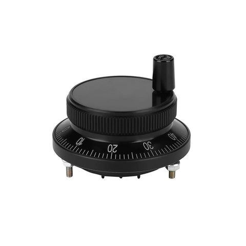 Black 5V 60mm Rotary Encoder Handwheel for CNC Milling with precision dial, aviation aluminum body, manual pulse input controller visible