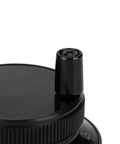 Close-up of 5V 60mm Rotary Encoder Handwheel For CNC Milling Machines Terminal Pulser Controller, aviation aluminum body, precision dial.