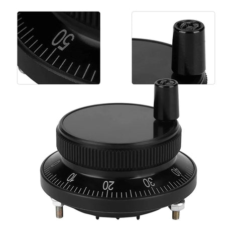 5V 60mm Rotary Encoder Handwheel For CNC Milling Machines Terminal Pulser Controller, close-up of aviation aluminum body.