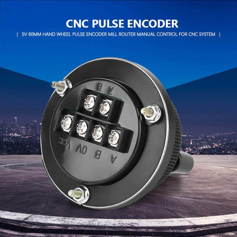Back view of 5V 60mm Rotary Encoder Handwheel For CNC Milling Machines Terminal Pulser Controller, aviation aluminum body