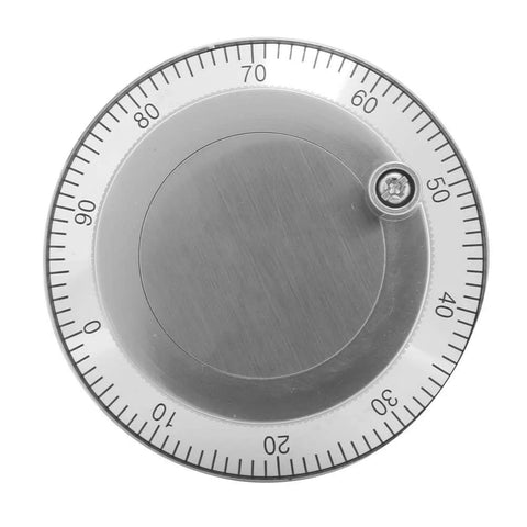 Top view of a 6 Terminal Manual Pulse Encoder 100PPR 5V Hand Wheel Rotary Knob with 80mm metal body for CNC mill control.