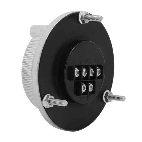 Side view of 6 Terminal Manual Pulse Encoder 100PPR 5V Hand Wheel Rotary Knob for CNC Mill Router Control System, showing metal body