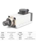 110V ER20 CNC Spindle Motor Beefy 2.2 kW Air Cooled 24,000 RPM ceramic ball bearings square type, inverter ready