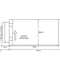 Technical diagram of Beefy 2.2KW ER20 Air Cooled Spindle Motor with 80mm bracket and dimensions for CNC machines