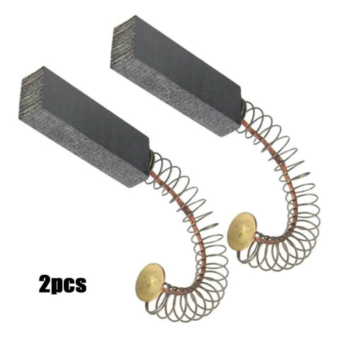 Image of two pack 30mm x 11mm x 6mm carbon brush assemblies for electric motors, heavy duty washing machine replacement parts.