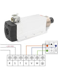 3.5KW ER25 Air Cooled Spindle Motor With Ceramic Bearings Square Type Flange Optional For Milling Machines CNC Diagram