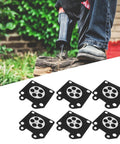 Person using chainsaw with Carburetor Diaphragm Kit For Chainsaw Replacement, 30 Pieces Metering Diaphragm Spacer Set