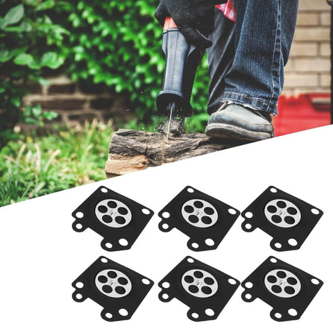 Person using chainsaw with Carburetor Diaphragm Kit For Chainsaw Replacement, 30 Pieces Metering Diaphragm Spacer Set