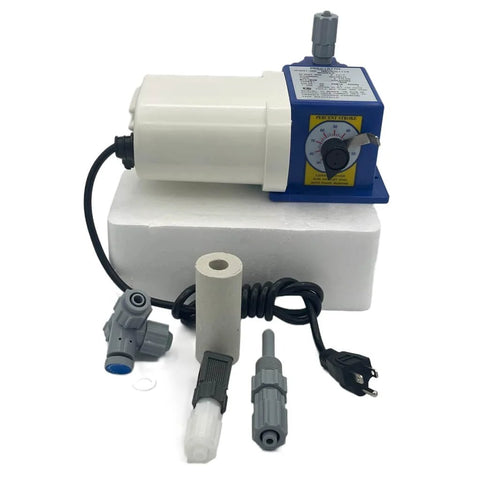 Chem Flow Diaphragm Pump For Chemical Dosing And Water Conditioning, Delivers Up To 15 GPD At 100 PSI, 115 Volt Metering Pump with tubing