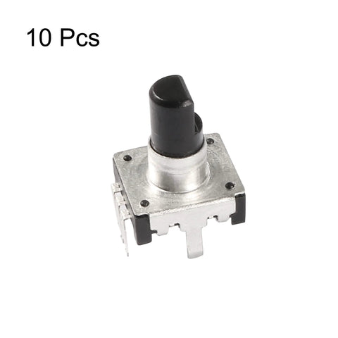 10-pack of 360 Degree Rotary Encoder Code Switch Digital Potentiometer with Five Pins Three Signal 6mm D Type Shaft 24 Pulses