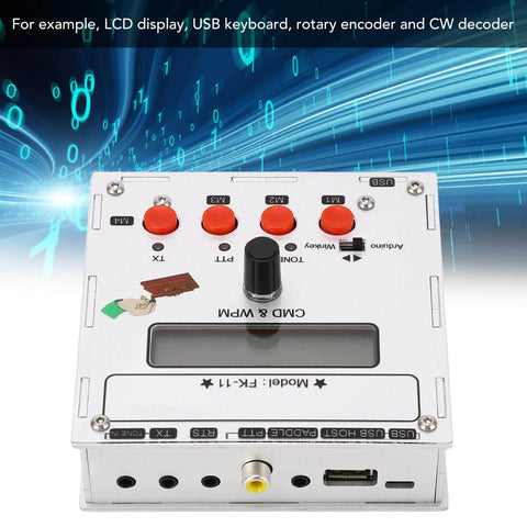 K3NG Keyer CW Morse Code Controller in aluminum alloy enclosure with LCD display and controls for ham radio nerds