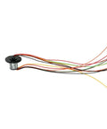 12.5mm Capsule Slip Ring, 6 Wires, 300 RPM, compact design with multiple colored wires.