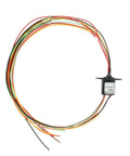 12.5mm Capsule Slip Ring, 6 Wires, 300 RPM, AC 240V, ideal for monitors and robotic systems, ultra-compact design, multicolored wires