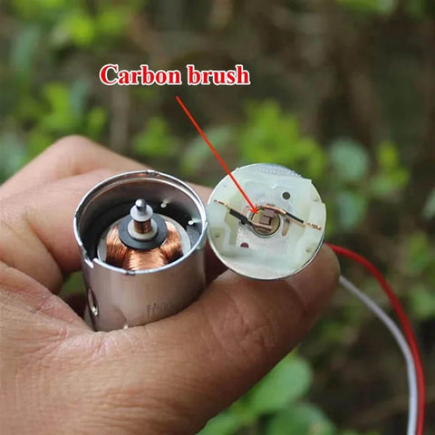 Close-up of brush components inside Compact DC 6V 9V 12V Micro 370 Motor Self Priming Diaphragm Water Pump for DIY projects