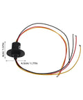 High Current Slip Ring Rotating Connector With 3 Wires 10A 22Mm Diameter for Test Equipment, shown with measurements