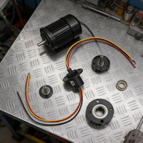 High Current Slip Ring Rotating Connector With 3 Wires 10A 22Mm Diameter for Test Equipment on workshop table