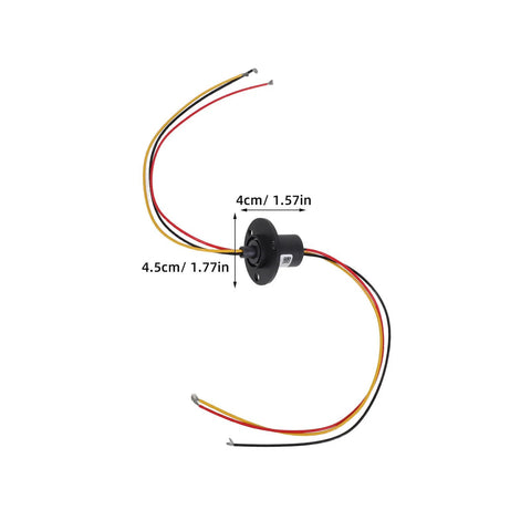 High Current Slip Ring Rotating Connector With 3 Wires 10A 22Mm Diameter for Test Equipment, compact design with dimensions shown