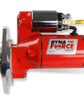 Side view of Dynaforce 5090 Starter Red Sbf with three quarter inch depth ring gear and ball bearing armature for tight spaces.