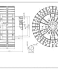 Technical drawing of External Rotary Magnetic Particle Brake, 2.5Kg Capacity, FLS-1 Series ZA-2.5A1, top and side view.