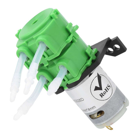 Compact 2x4mm Peristaltic Pump Head For Dosing And Water Circulation Of Viscous And Nonviscous Liquids DC12V green pump head